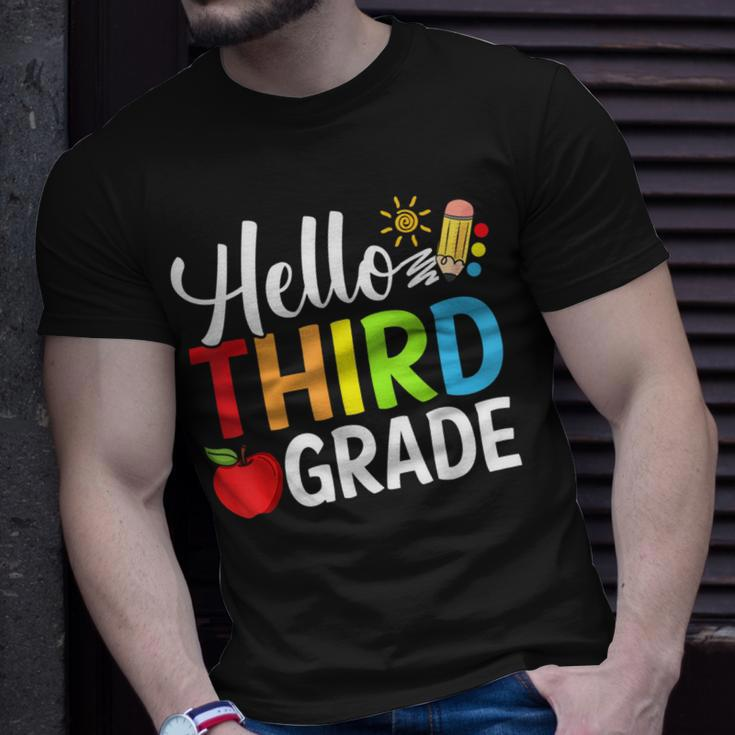 Hello Third Grade Team 3Rd Grade Back To School Teacher Kid Gifts For Teacher Funny Gifts Unisex T-Shirt Gifts for Him