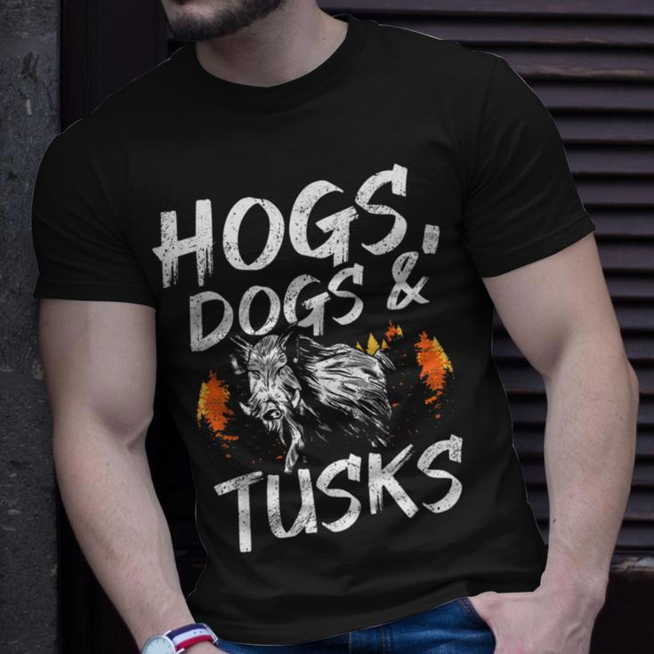Hogs Dogs And Tusks Hog Removal Hunter Hog Hunting Unisex T-Shirt Gifts for Him