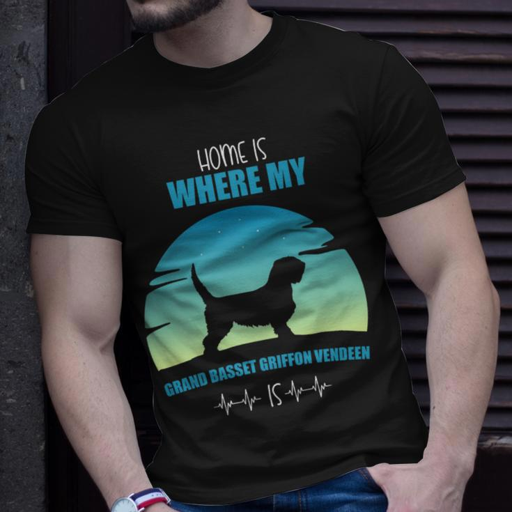 Home Is Where My Grand Basset Griffon Vendeen Is T-Shirt Gifts for Him