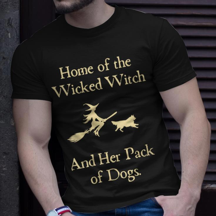 Home Of The Wicked Witch And Her Pack Of Dog Halloween T-Shirt Gifts for Him
