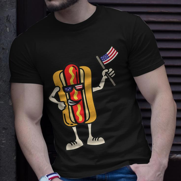 Hot Dog American Flag July 4Th Patriotic Bbq Cookout Funny Unisex T-Shirt Gifts for Him