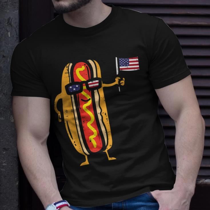 Hotdog Sunglasses American Flag Usa Funny 4Th Of July Fourth Unisex T-Shirt Gifts for Him