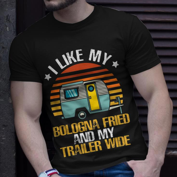I Like My Bologna Fried And My Trailer Wide Camping Bologna Unisex T-Shirt Gifts for Him
