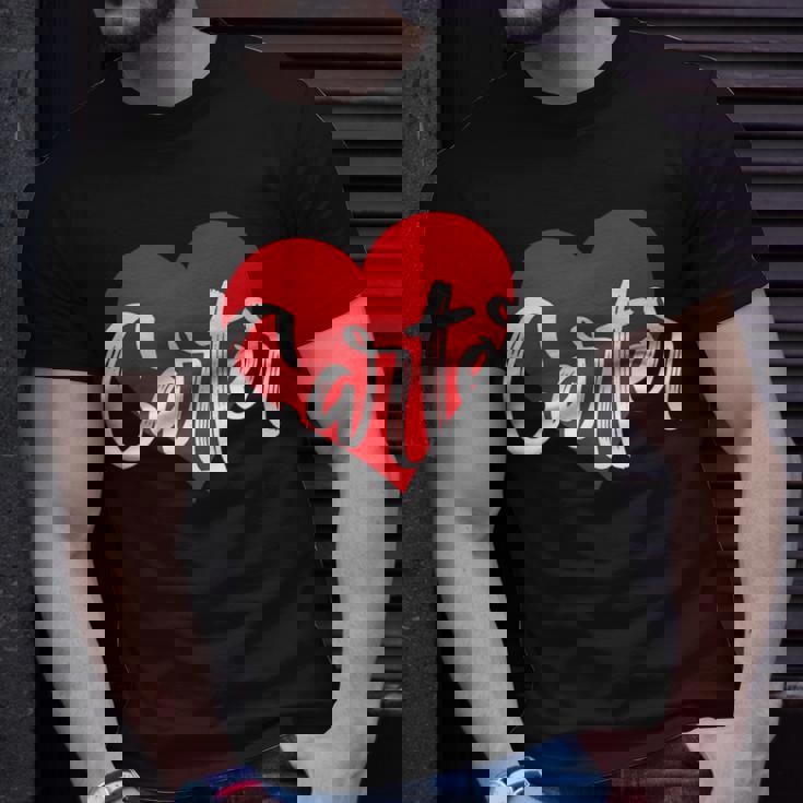 I Love Carter First Name I Heart Named Unisex T-Shirt Gifts for Him