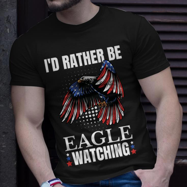 Id Rather Be Eagle Watching Birdwatching Bird Lover Birder Birdwatching Gifts Unisex T-Shirt Gifts for Him