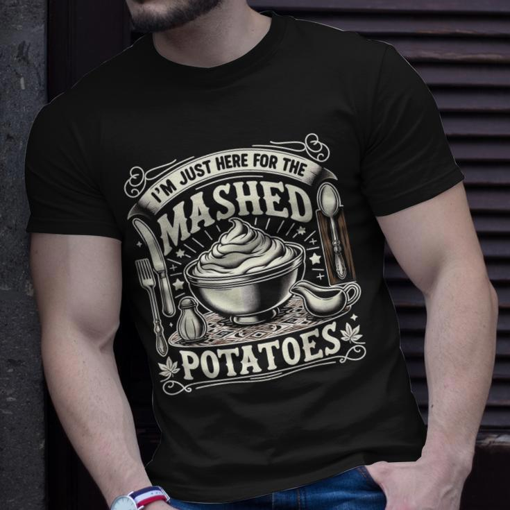 I'm Just Here For The Mashed Potatoes Cute Thanksgiving Food T-Shirt Gifts for Him