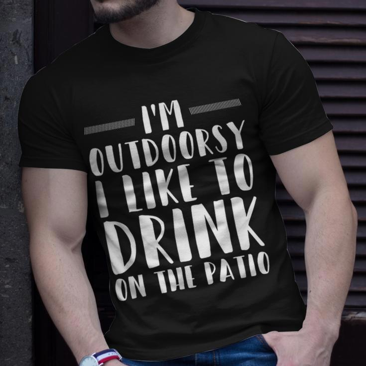 I'm Outdoorsy I Like To Drink On The Patio Drinking T-Shirt Gifts for Him