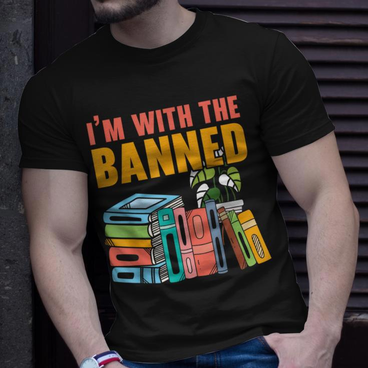 Im With The Banned Bookworm Book Lover Bibliophile Unisex T-Shirt Gifts for Him