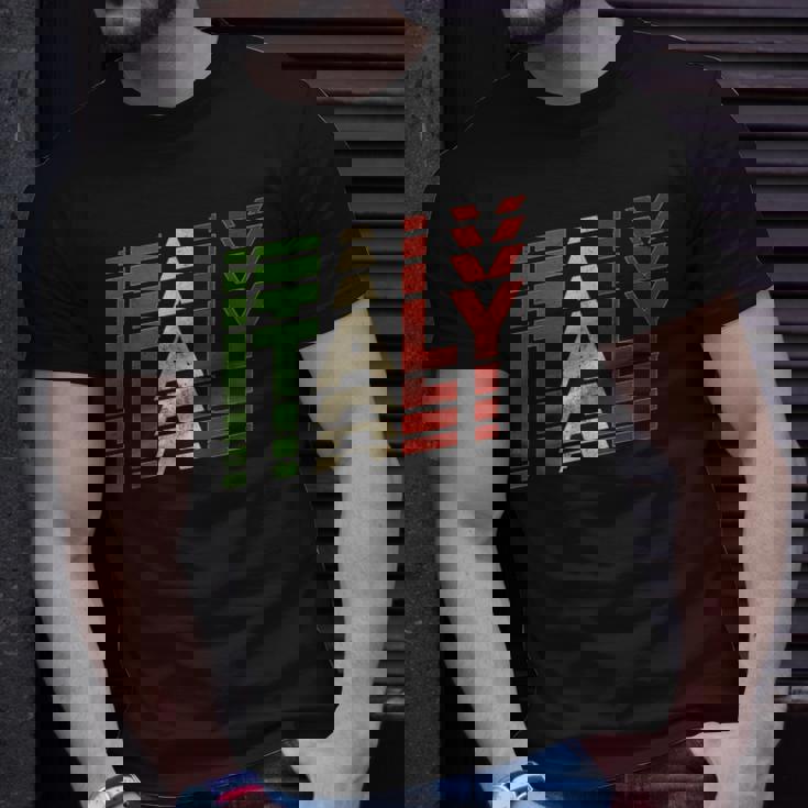Italia Italian Flag In Letters T-Shirt Gifts for Him