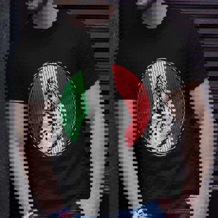Italy Italian Funny Hand Gesture Flag Pride Fan Soccer Gift Unisex T-Shirt Gifts for Him