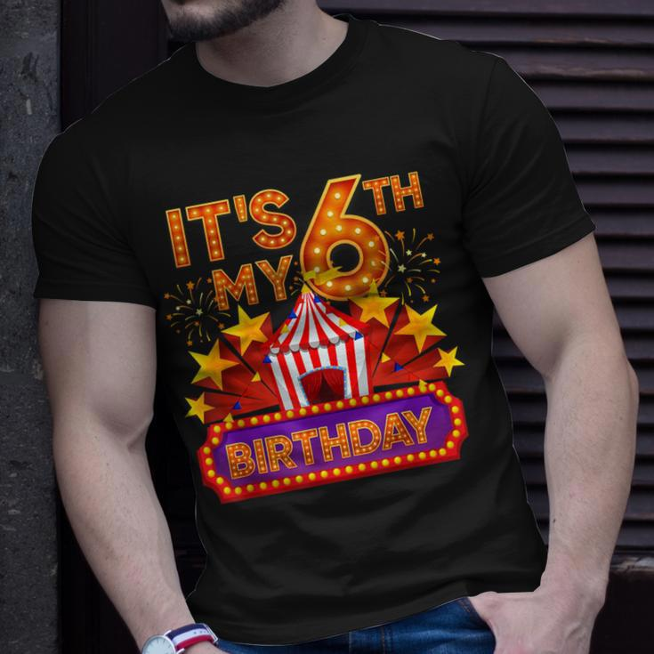 Its My 6Th Birthday Circus Carnival Birthday Party Decor T-Shirt Gifts for Him