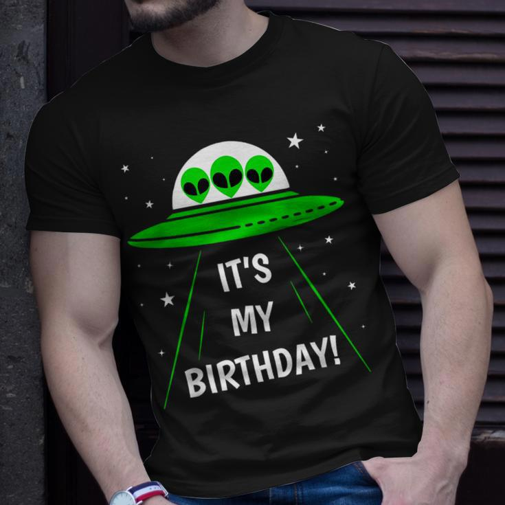 It's My Birthday Cute Alien Ufo Ship In Space Alien T-Shirt Gifts for Him