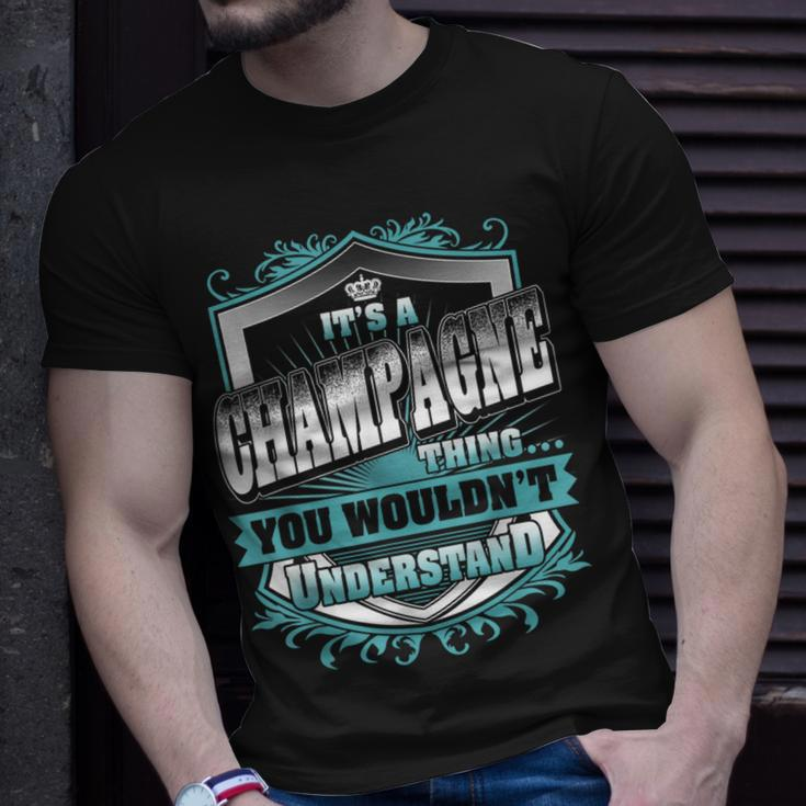 It's A Champagne Thing You Wouldn't Understand Name Vintage T-Shirt Gifts for Him