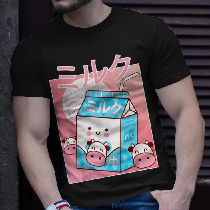 Japanese Kawaii Cow Milk Shake Carton Funny Retro 90S Unisex T-Shirt Gifts for Him