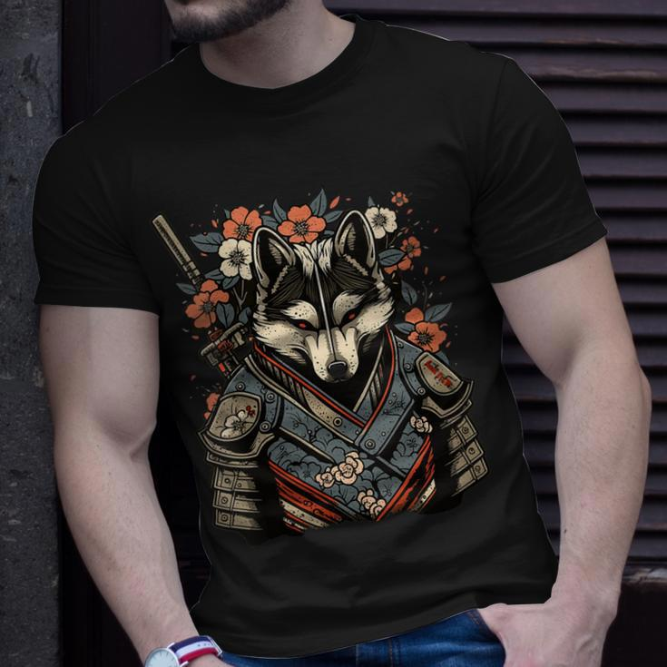 Japanese Samurai Wolf Tattoo Vintage Kawaii Ninja Gift For Womens Gift For Women Unisex T-Shirt Gifts for Him