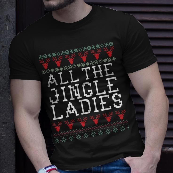 Jingle Ladies Holiday Ugly Christmas Sweater T-Shirt Gifts for Him