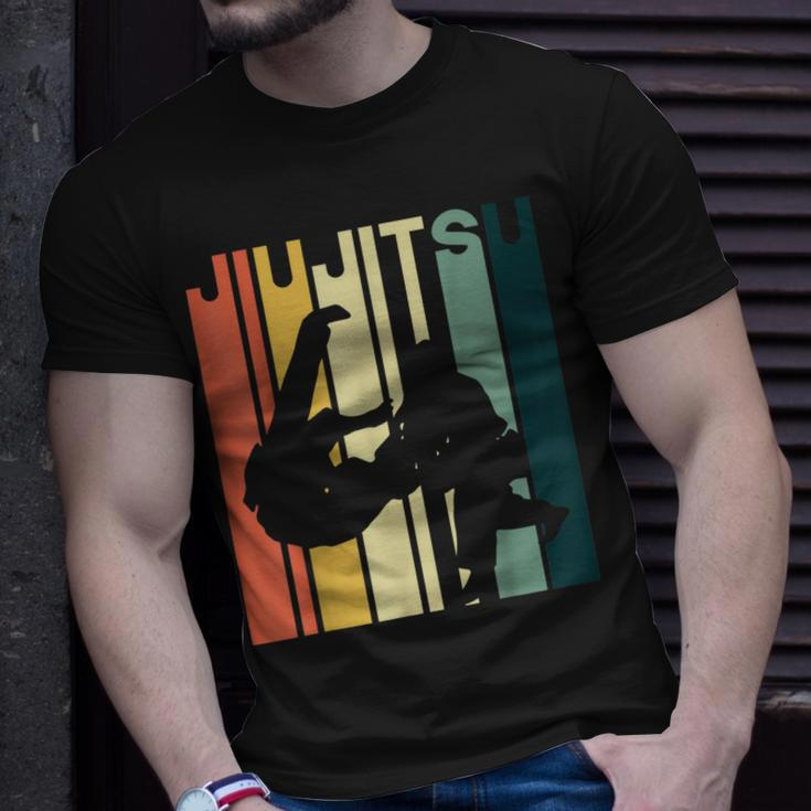 Jiu Jitsu Silhouette Bjj Brazilian Jiu Jitsu Retro T-Shirt Gifts for Him