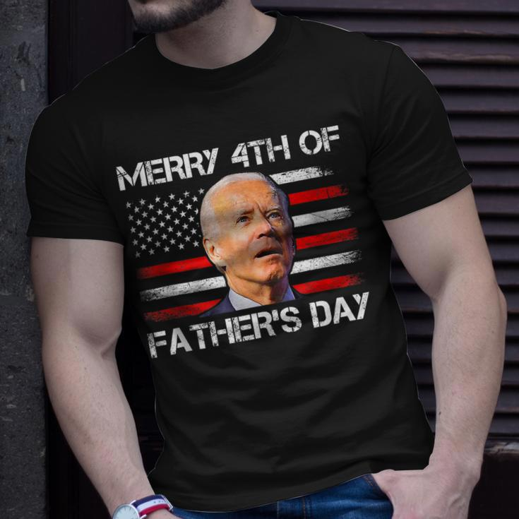 Joe Biden Merry 4Th Of Fathers Day Funny 4Th Of July Us Flag Unisex T-Shirt Gifts for Him