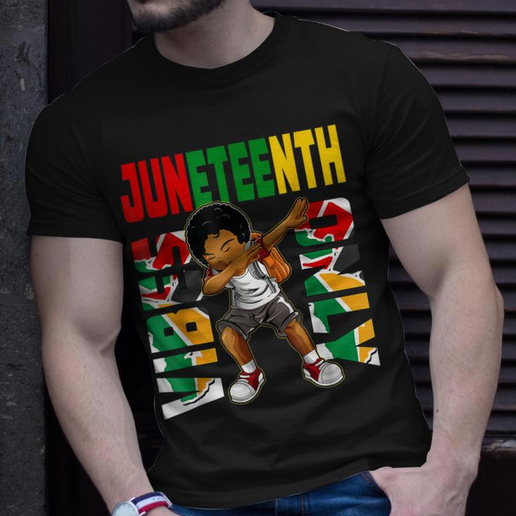Junenth 1865 Dabbing Vibes Only Black African Boys Kids Unisex T-Shirt Gifts for Him