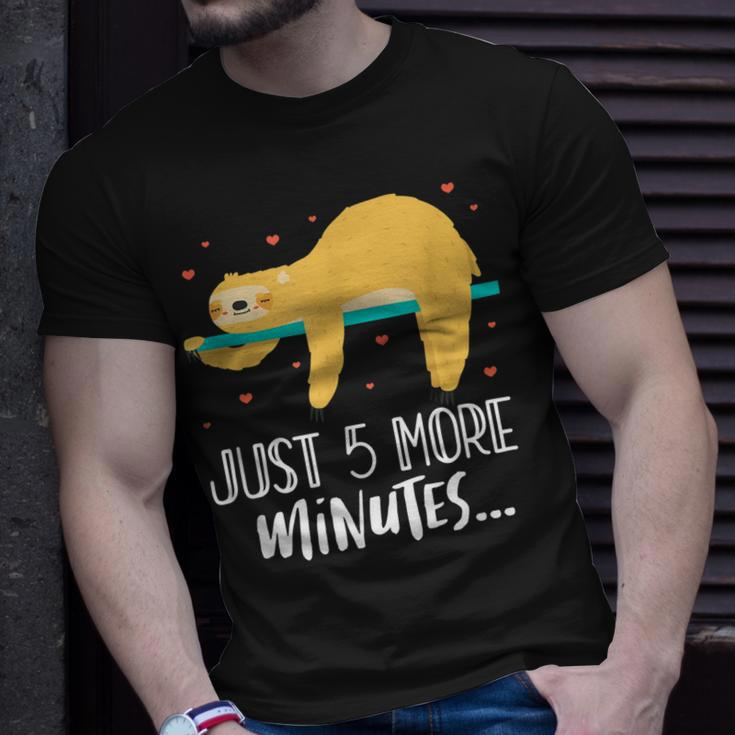 Just 5 More Minutes Tree Sloth Lazy Sleeping Unisex T-Shirt Gifts for Him