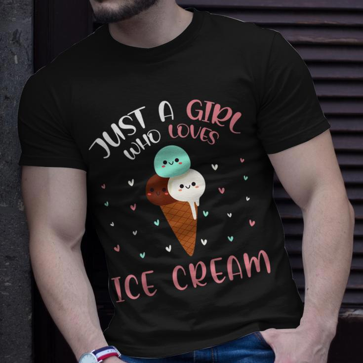Just A Girl Who Loves Ice Cream Lover Cute Summer Vacation Unisex T-Shirt Gifts for Him