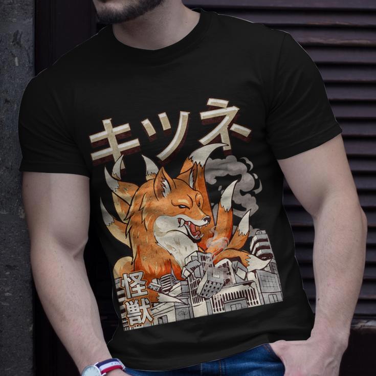 Kaiju Kitsune Nine Tailed Fox Japanese Monster T-Shirt | Mazezy