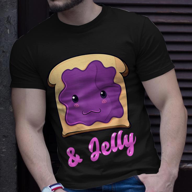 Kawaii Pb&J Peanut Butter & Jelly Matching Blueberry Jam T-Shirt Gifts for Him