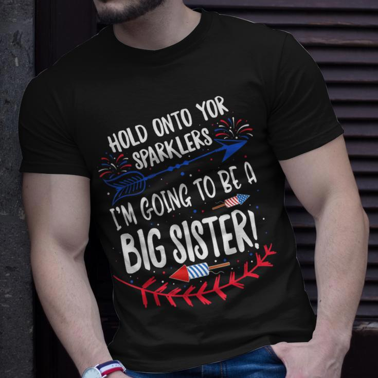 Kids Big Sister Sparkler 4Th Of July Pregnancy Announcement Unisex T-Shirt Gifts for Him