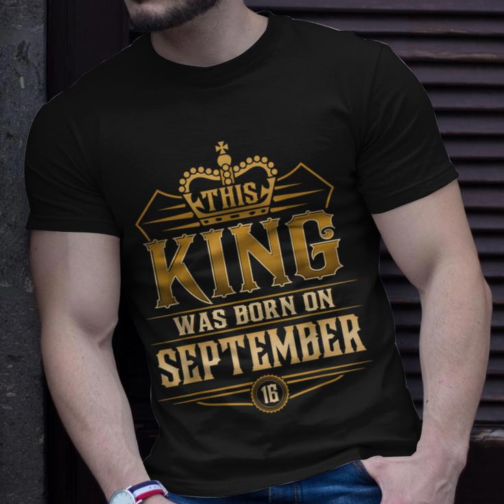 This King Was Born On September 16Th Virgo Libra T-Shirt Gifts for Him