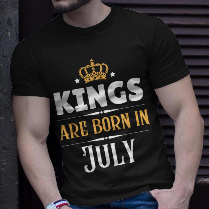 Kings Are Born In July Birthday Crown Unisex T-Shirt Gifts for Him
