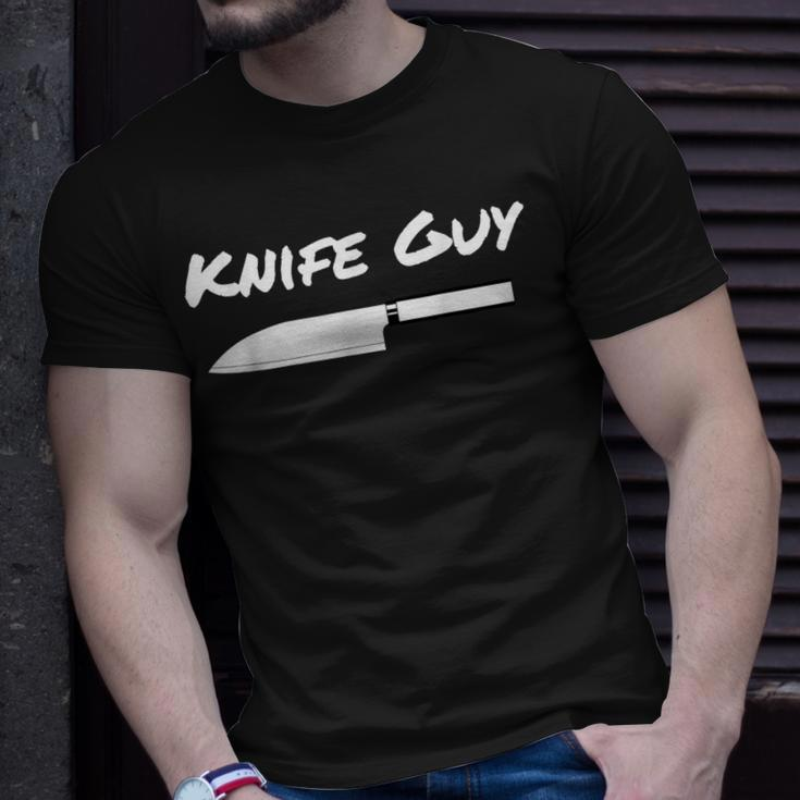 Knife Guy Chefs Kitchen Cooking Knives Chopping Santoku Cook T-Shirt Gifts for Him