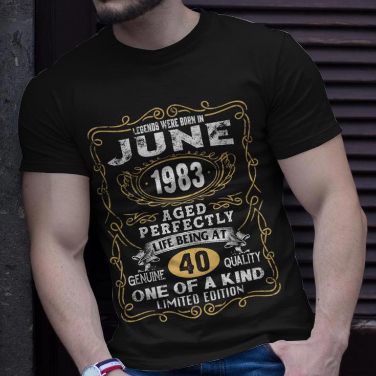 Legends Born In June 1983 40 Years Old 40Th Birthday Unisex T-Shirt Gifts for Him