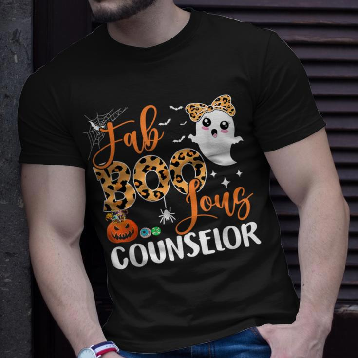 Leopard Fab Boo Lous Counselor School Ghost Halloween T-Shirt Gifts for Him