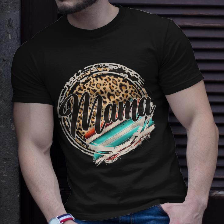Leopard Pattern Mama Serape Print Cowgirl Rodeo Mommy Mom Unisex T-Shirt Gifts for Him