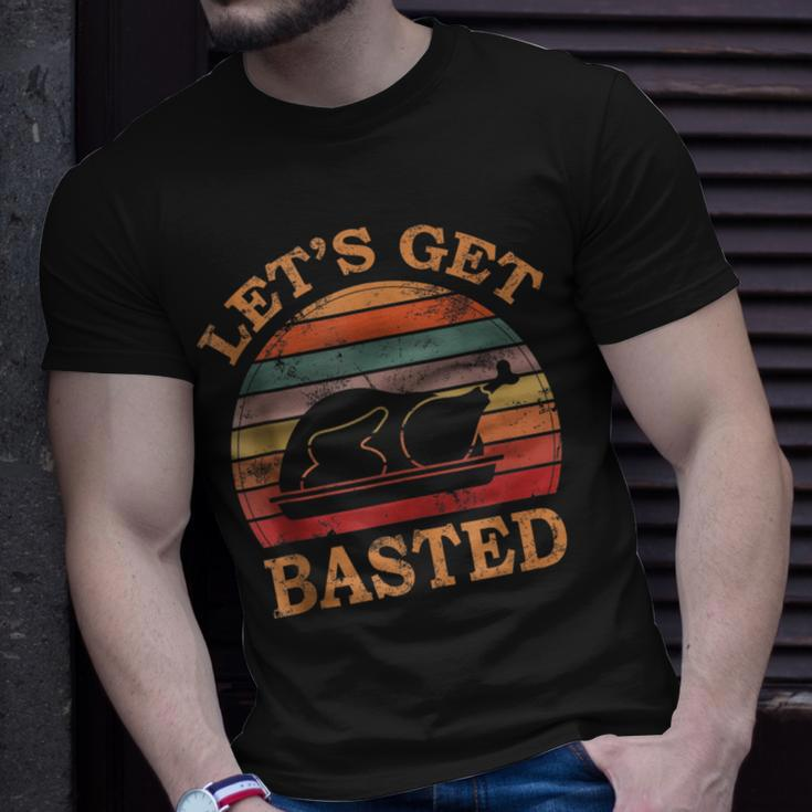 Let's Get Basted Thanksgiving Costume Leg Turkey Day Retro T-Shirt Gifts for Him