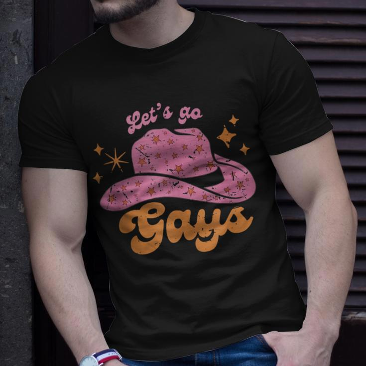 Lets Go Gays Lgbt Pride Cowboy Hat Retro Gay Rights Ally Unisex T-Shirt Gifts for Him