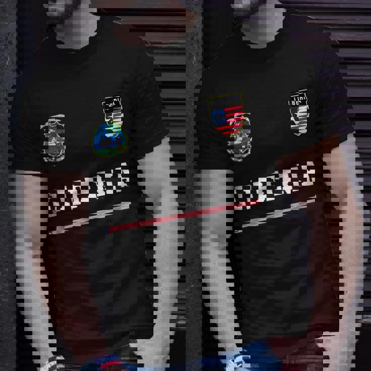 Liberia SportSoccer Jersey Flag Football Unisex T-Shirt Gifts for Him