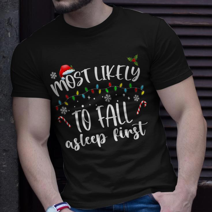 Most Likely To Fall Asleep First T-Shirt Gifts for Him
