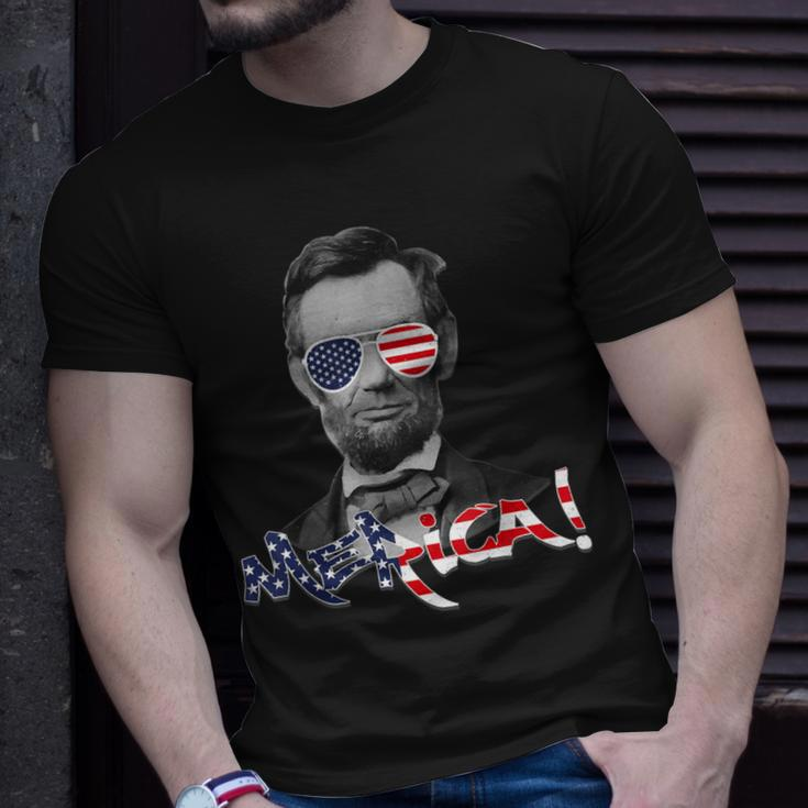 Lincoln Merica 4Th July Or Memorial Day Outift T-Shirt Gifts for Him
