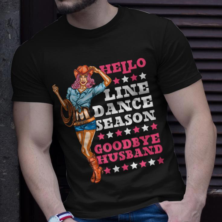 Line Dancing Dance Teacher Husband Wife Hello Line Dance Gift For Women Unisex T-Shirt Gifts for Him