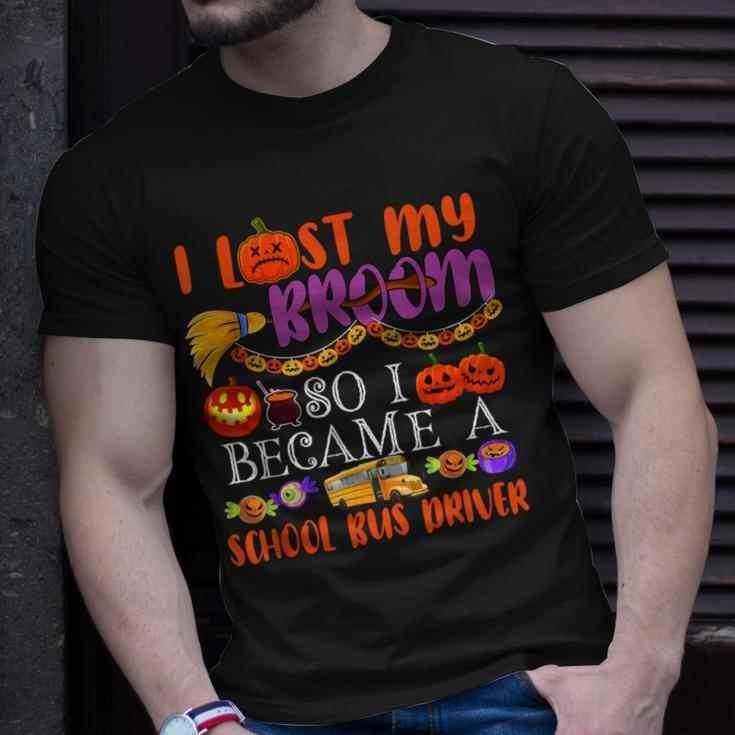 I Lost My Broom So I Became A School Bus Driver Halloween T-Shirt Gifts for Him