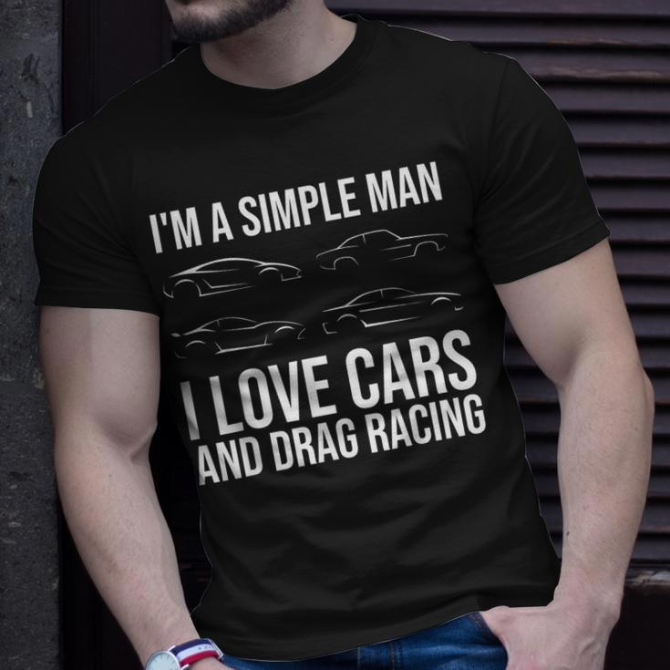 I Love Cars And Drag Racing Auto Enthusiast Muscle Car Guy T-shirt Gifts for Him