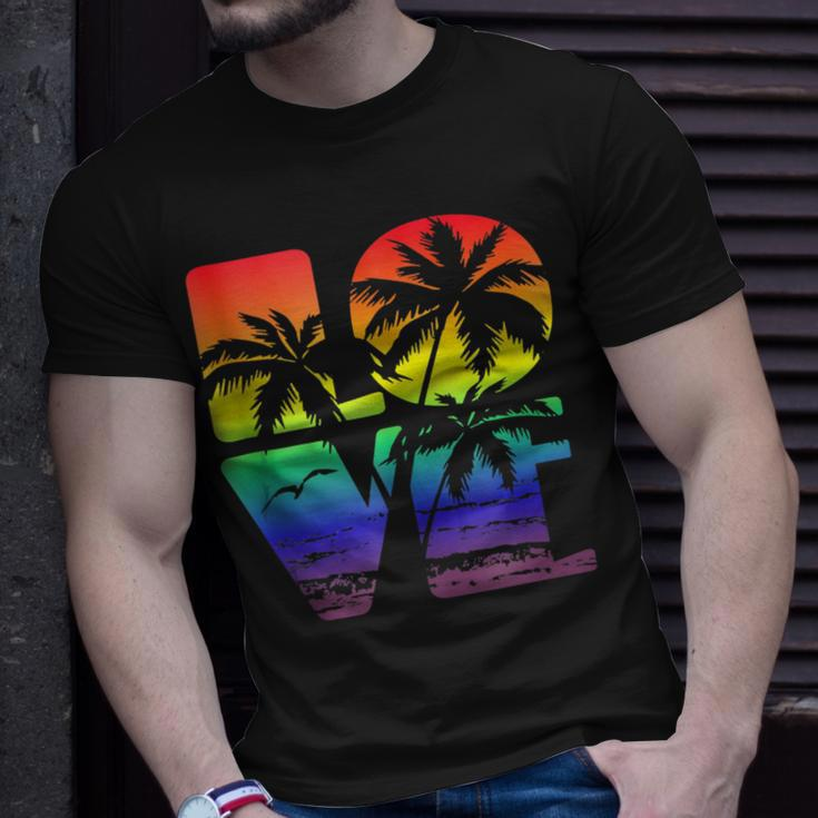 Love Is Love Gay Pride Lgbt Beach Unisex T-Shirt Gifts for Him