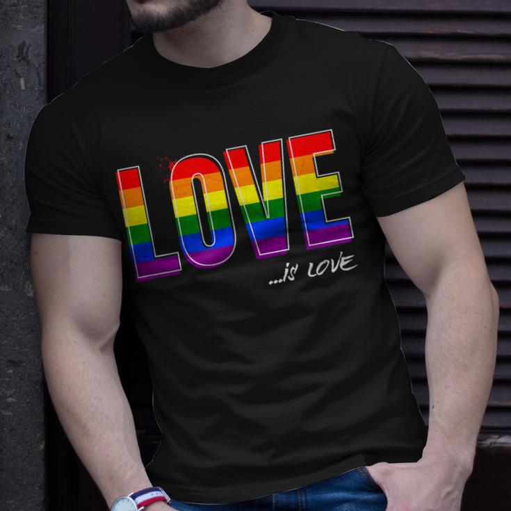 Love Is Love Lgbt Gay Lesbian Pride Colors Lgbtq Ally Unisex T-Shirt Gifts for Him