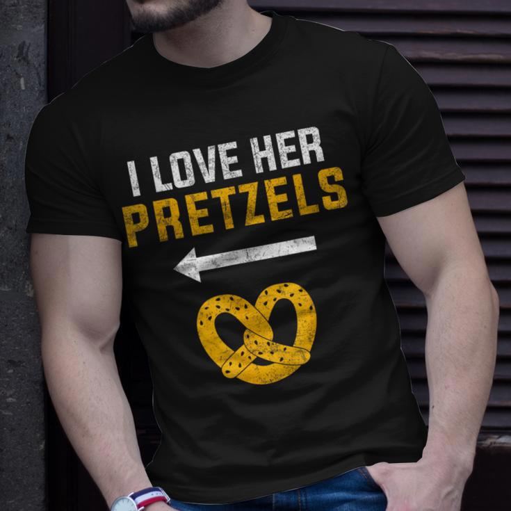 I Love Her Pretzels Matching Couple Oktoberfest T-Shirt Gifts for Him