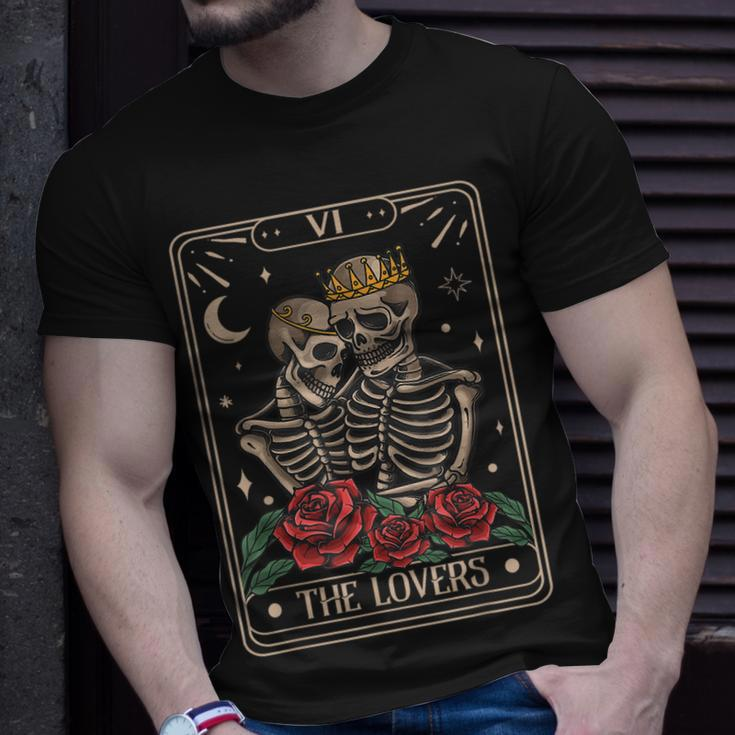 The Lovers Vintage Tarot Card Astrology Skull Horror Occult Astrology T-Shirt Gifts for Him