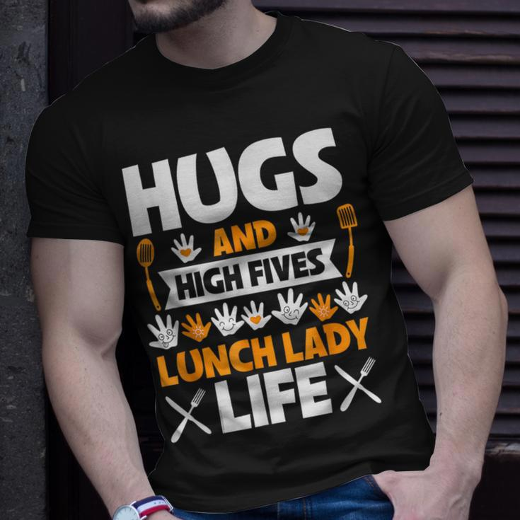 Lunch Lady Hugs High Five Lunch Lady Life T-Shirt Gifts for Him