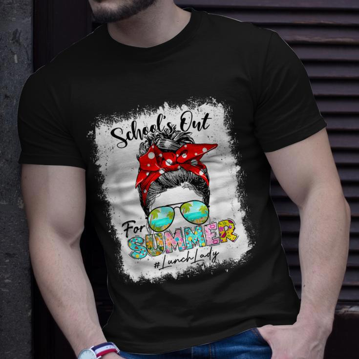 Lunch Lady Schools Out Summer Messy Bun Last Day Of School Unisex T-Shirt Gifts for Him