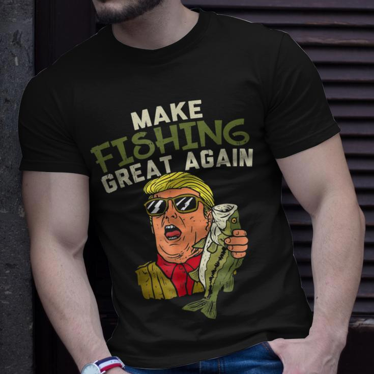 Make Fishing Great Again Trump Funny Fisherman Angler Gift Unisex T-Shirt Gifts for Him