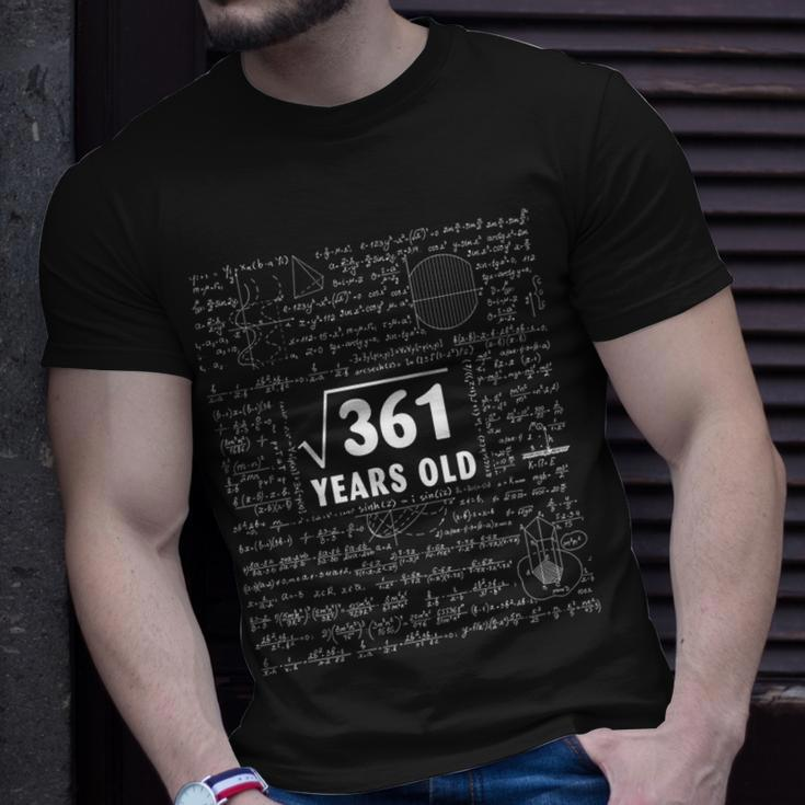 Math Geek Square Root Of 361 19Th Birthday 19 Years Old Math Funny Gifts Unisex T-Shirt Gifts for Him